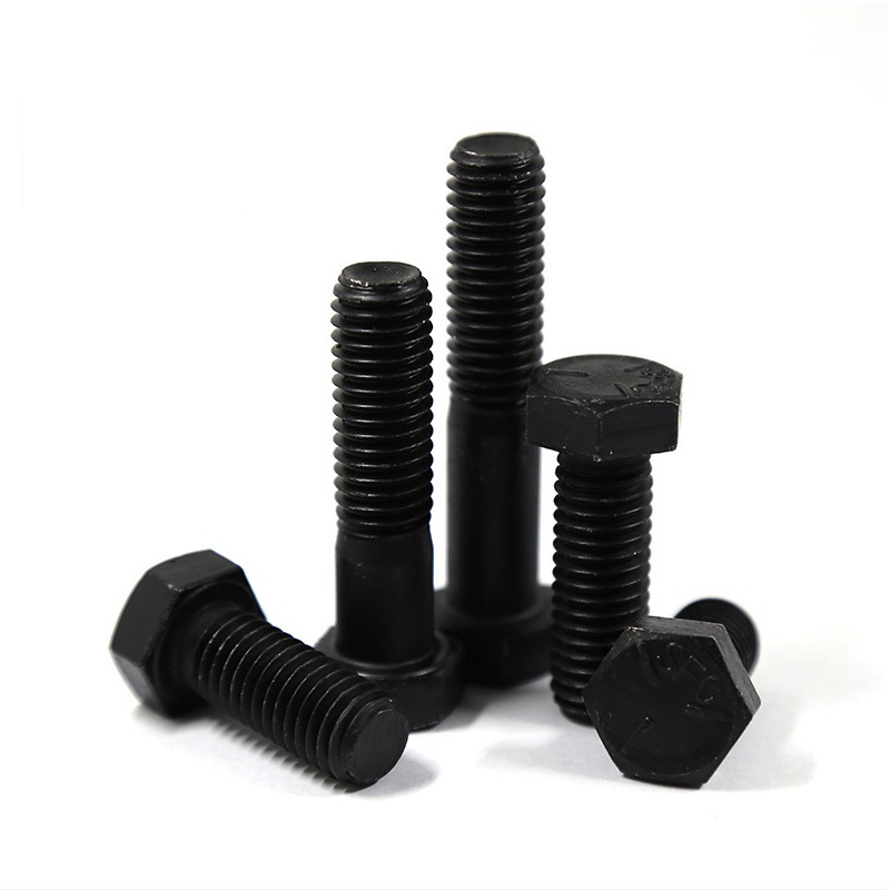 High Strength DIN933 Carbon Steel Hexagon Bolt with Oxidation Blackened Outer Hex Head
