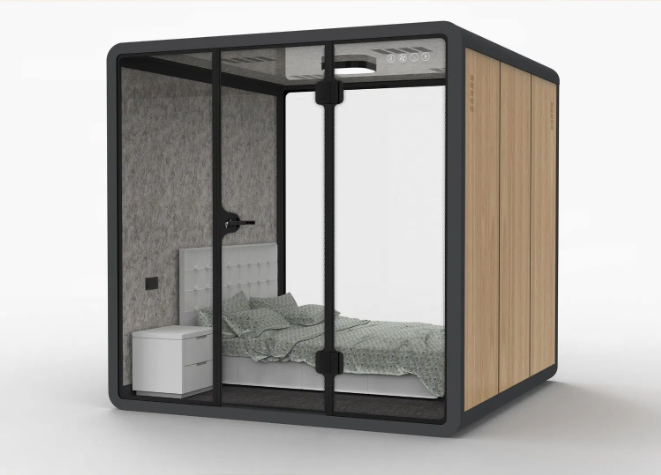  Assembled Silent Booth Black Nap Capsules Customized For Corporate Offices Manufactures