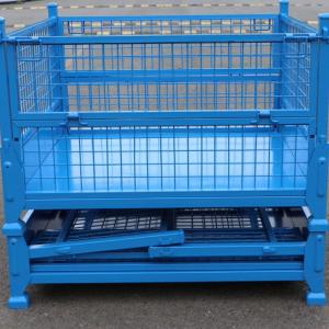 Customized Stackable Folding Steel Pallet Box Grid Material Box Industrial