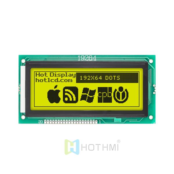4.36 inch 192x64 Graphic Dot Matrix Display Module | STN+ | 5.0v | Yellow-green
