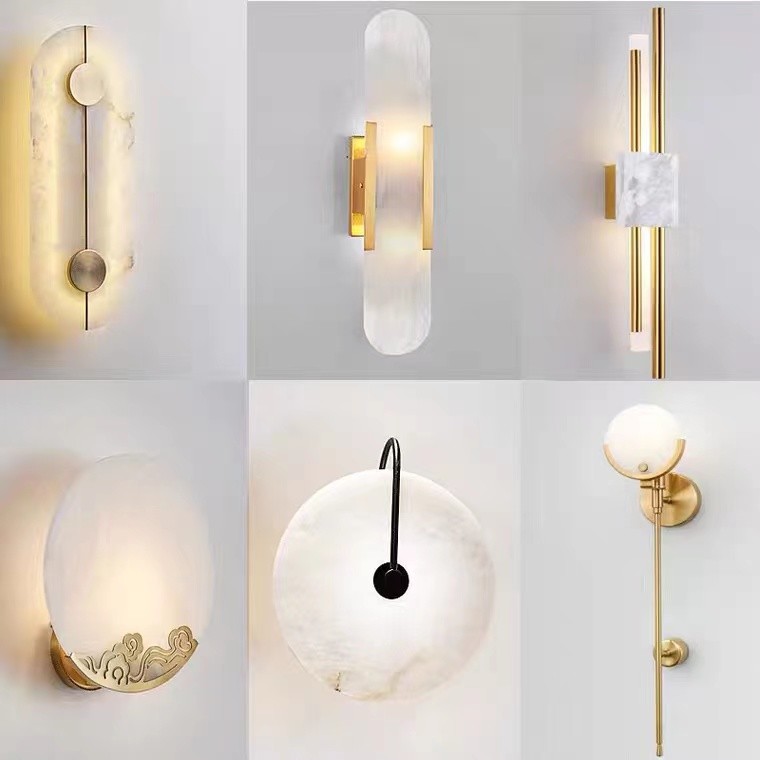 Northern Marble wall lamp corridor living room bedroom study background decorative wall lamp