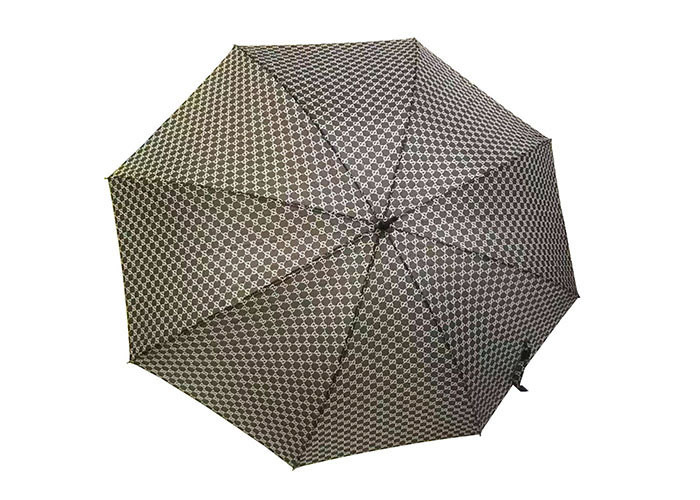 Fiberglass Auto Open Stick Umbrella Firm Grip Windproof Frame Brownness