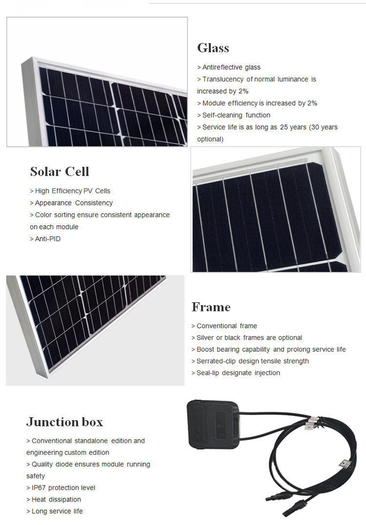 Foldable PERC Monocrystalline Photovoltaic Solar Panel Multiscene