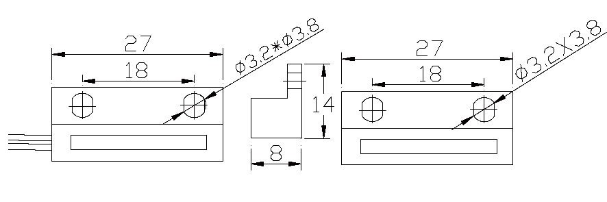 Surface mounted Magnetic Contacts in ABS housing with CE for options of NC,NO&COM