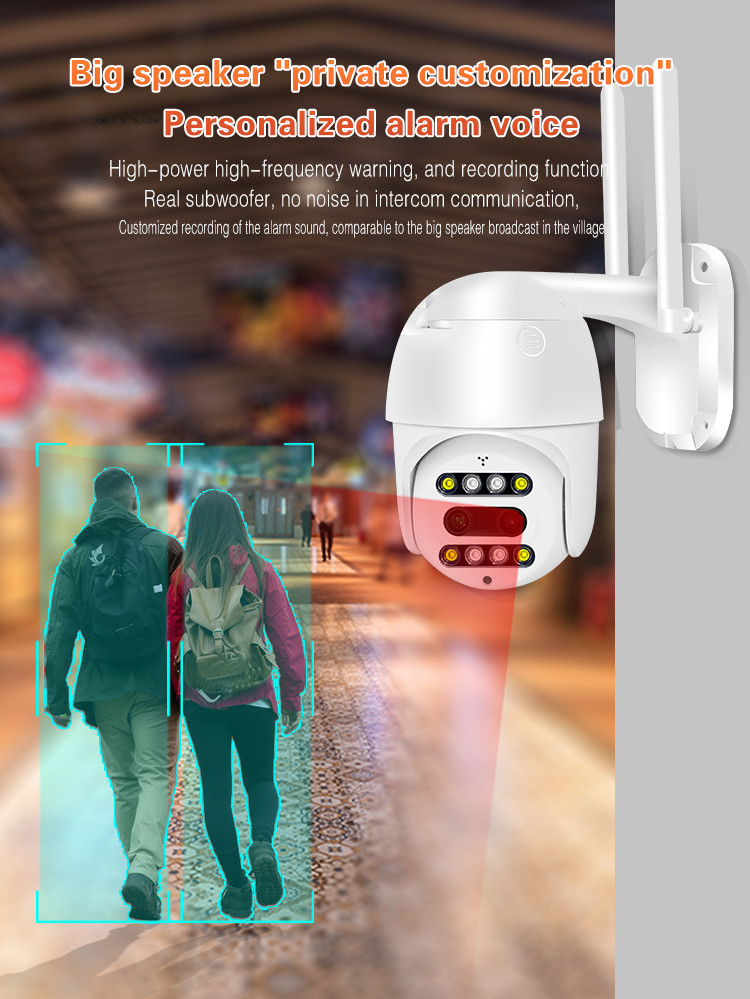Humanoid Tracking Security PTZ Wireless Camera Dual Lens 1080P Full Color Night Vision