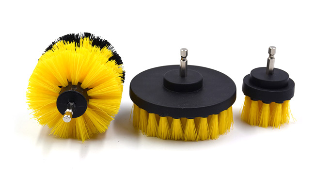 Durable Soft Bristle Drill Brush For Tile Cleaning , Stiffness Drill Bit Brush