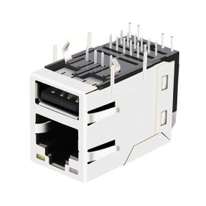 TE 1-1840012-2 Compatible LPJU3836AONL 1000 Base-T RJ45 Magjack with Single USB