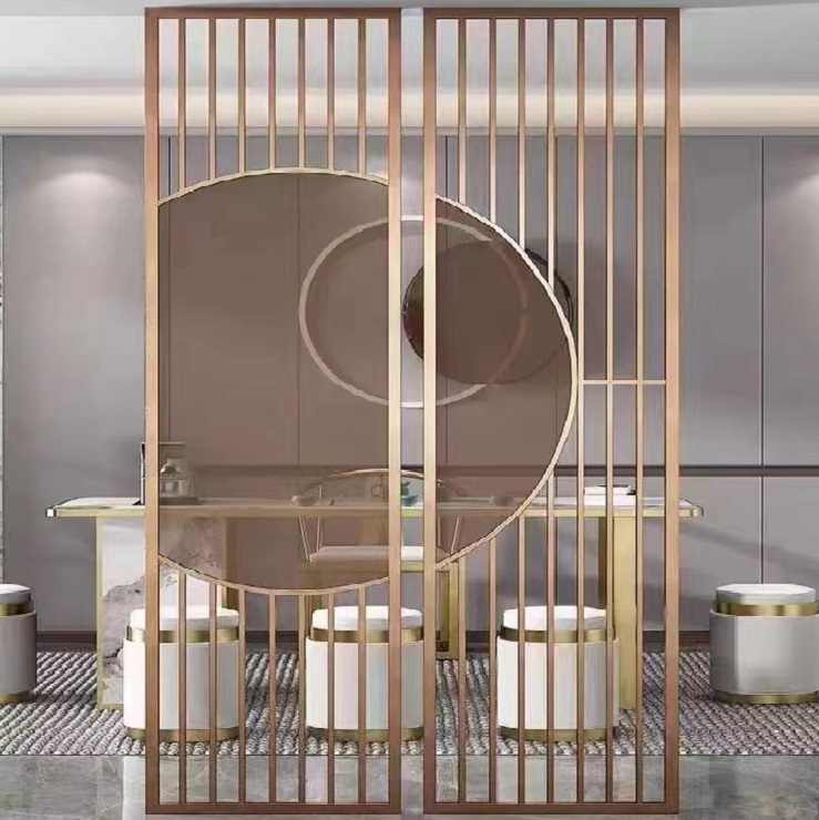 Metal luxurious hotel use floor to ceiling room dividers wall partition