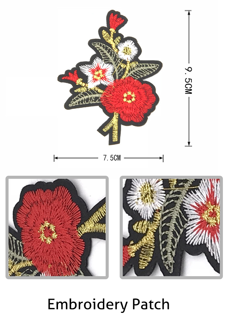 Handmade Rhinestone Patch #C1007 Embroidery Flower Applique