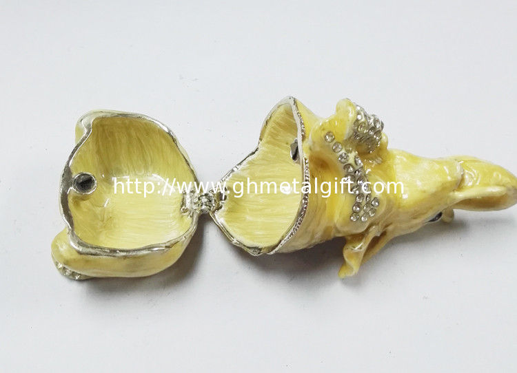 Hot selling fashion elephant enamel jewelry box Elephant Shape Jewelry Boxes