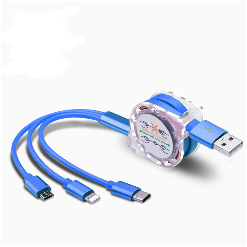 Promotional Multi-functional USB stretch cable TPE logo customized