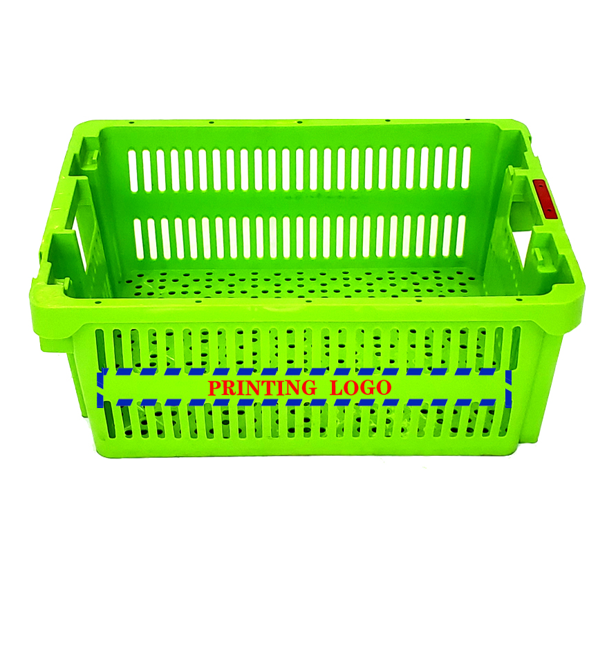 Green Plastic Crate For Reusable Egg Transport Storage Solutions Industrial Collapsible