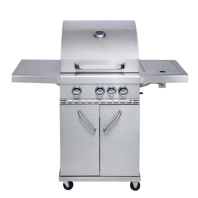 Custom Stainless Steel 4 Burner Outdoor BBQ Grill GAS AND Charcoal Grill for Outdoor