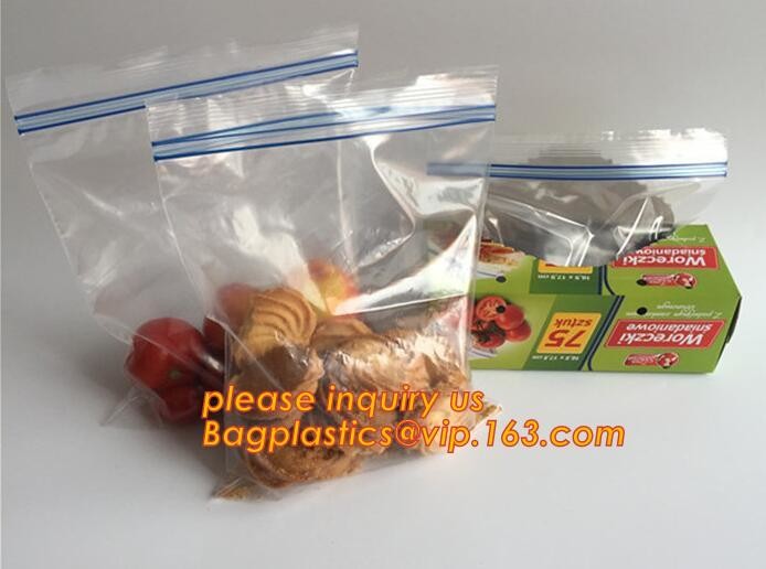 Double zipper tracks LDPE clear plastic Zip lockk bag plastic Zip lockk freezer bag, double track Zip lockk bag for grocery, w
