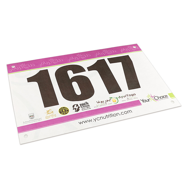 Custom Waterproof And Tearproof Tyvek Paper Material Marathon Race Running Bib Number