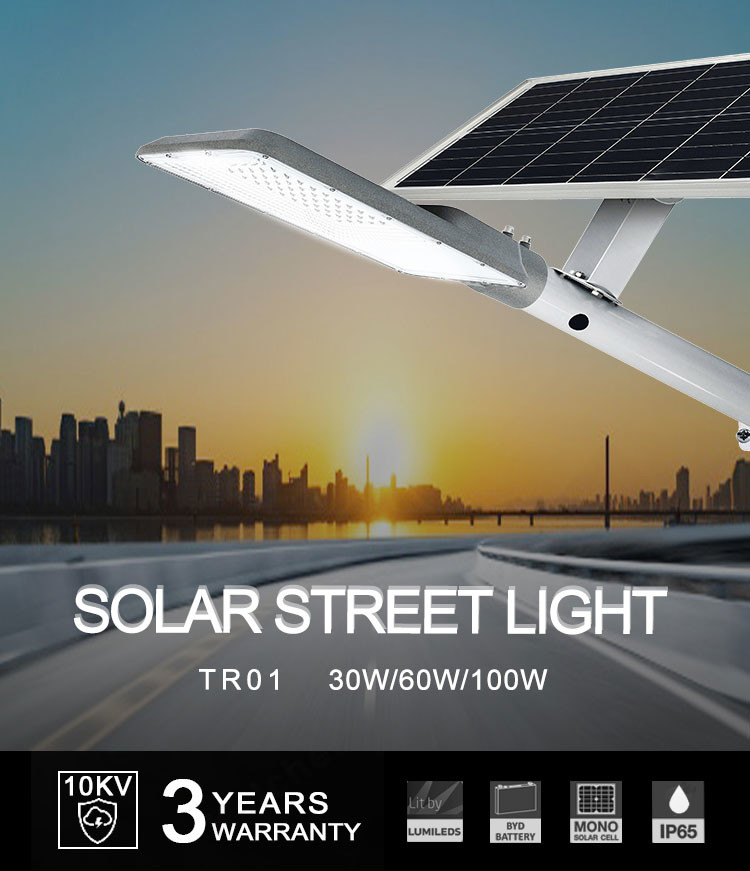 170lm/w 20w Solar Powered LED Street Lights With Auto Intensity Control