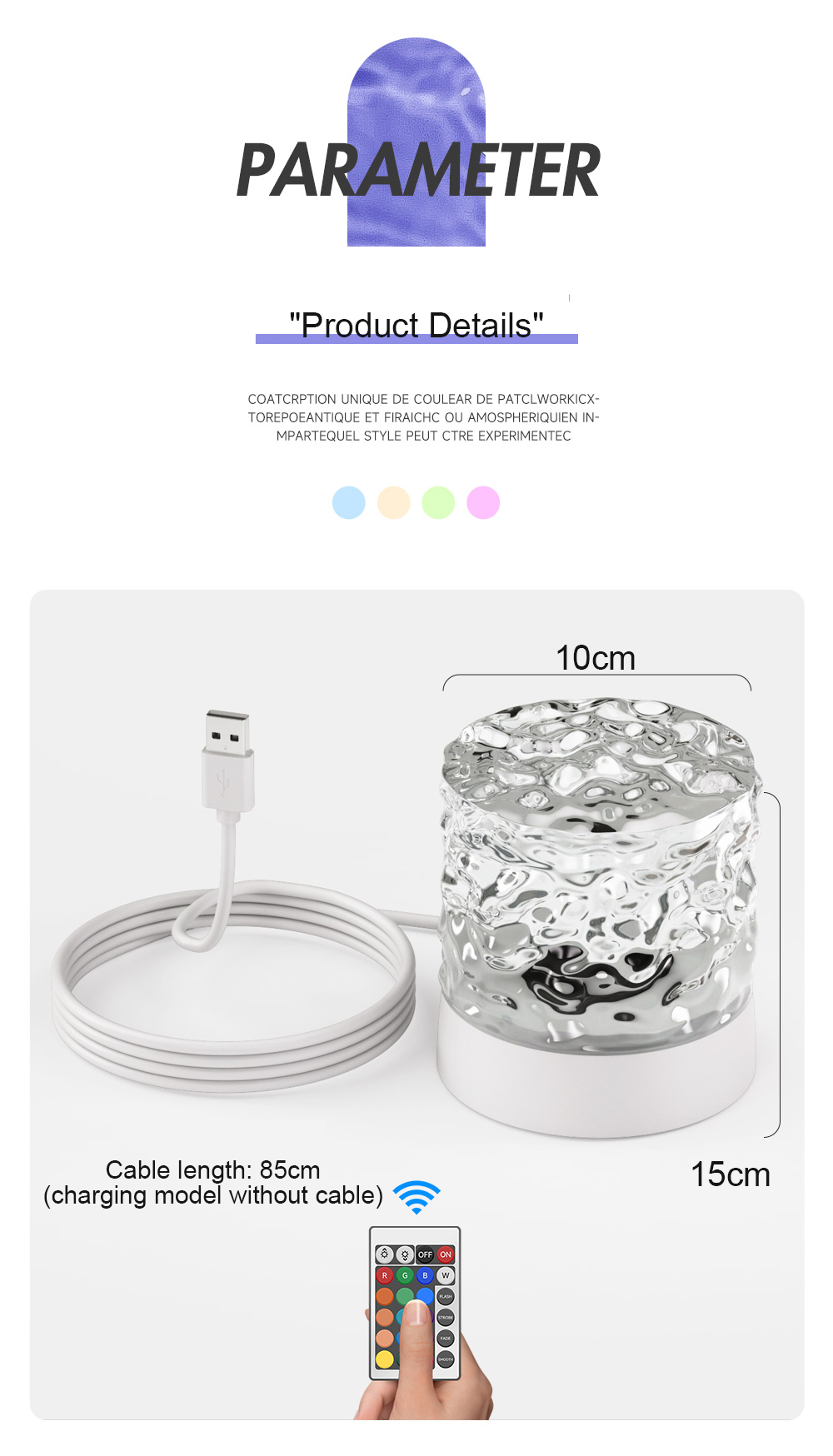 50000 Hours Lifespan Bedside Lamp for Children and Babies Sleeping 5V Working Voltage