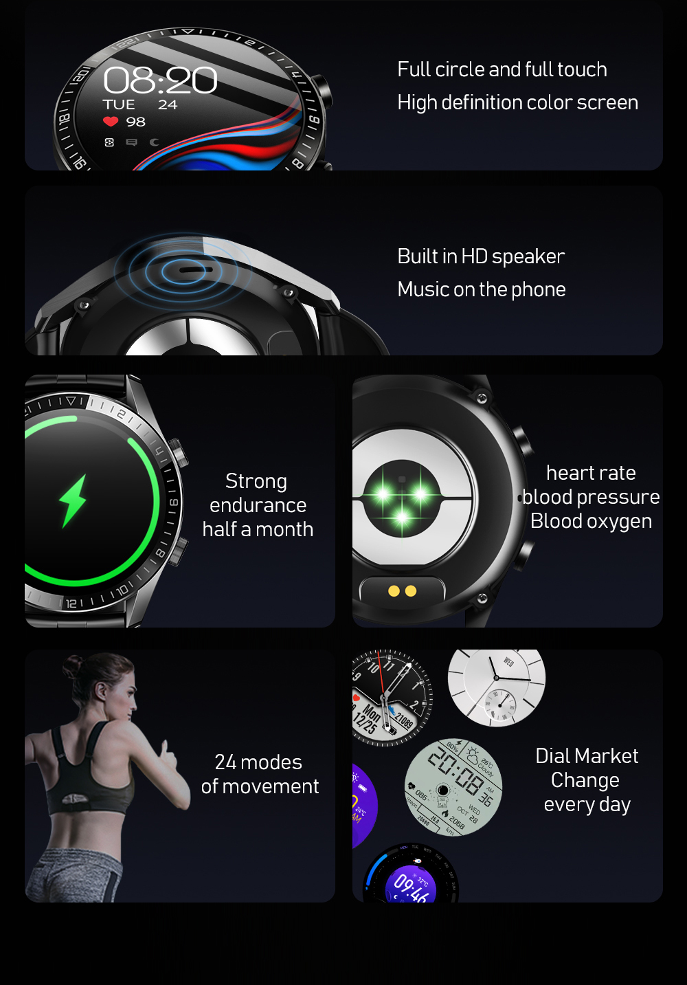 Smart Fitness IP67 Full Touch Smartwatch Customized Electronic Gifts