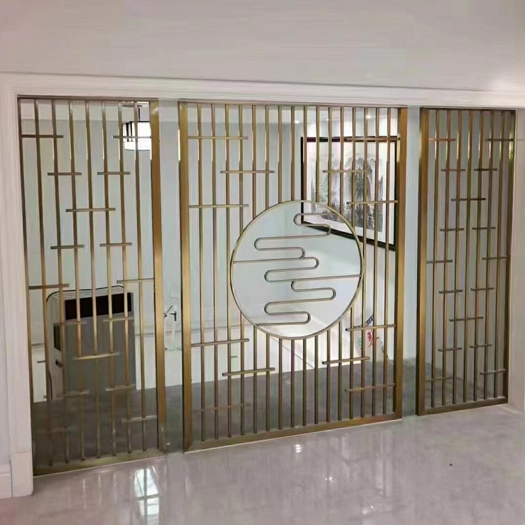 Metal luxurious hotel use floor to ceiling room dividers wall partition
