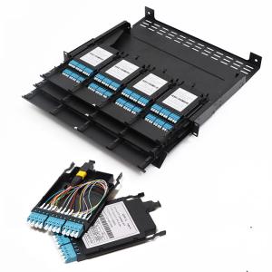 High Density Cassette MPO Patch Panel 24 Core For 1U Rack Mount