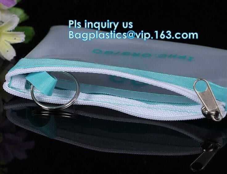 Bikini Plastic Packaging Clear PVC Swimwear Wet Packaging Bag With Zipper, stand up slider k bag for underwear bik