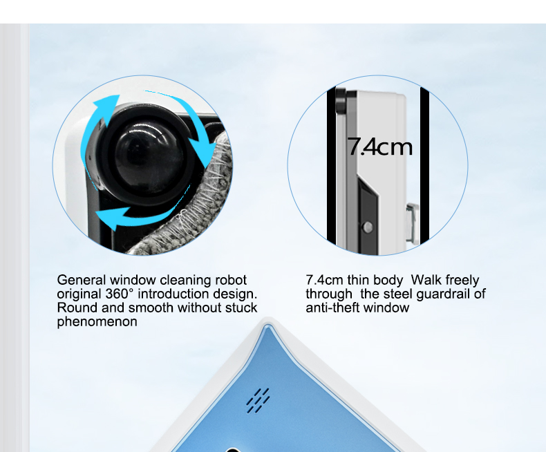 Smart Window Cleaner Robot With Tuya App Control And Anti Falling Safety Features