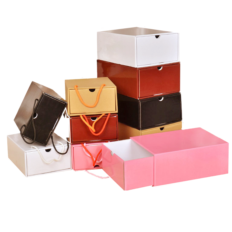 Industrial Shoes Clothing Rectangle Sliding Drawer Side Drop Carton Sneaker Shine Box