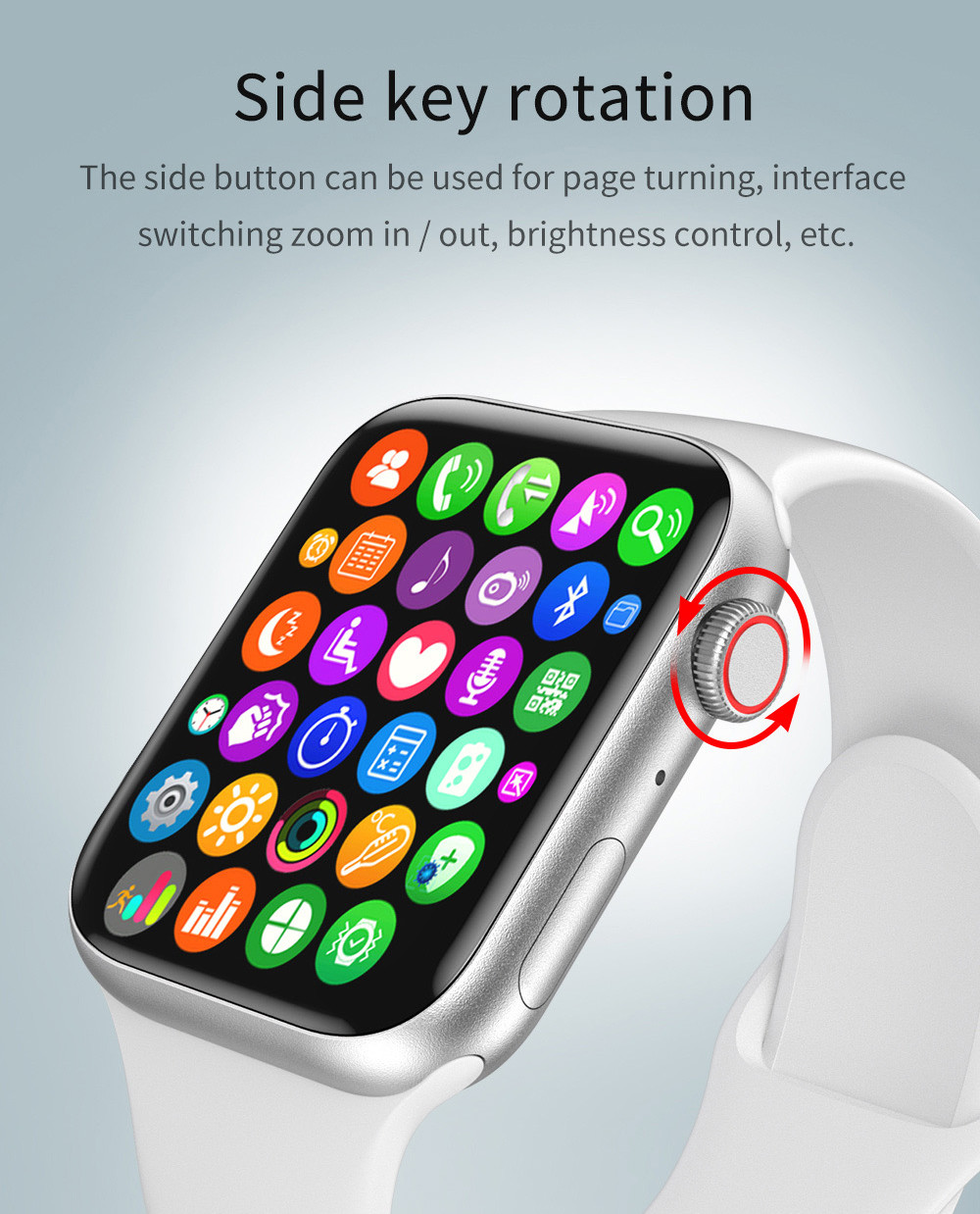 IWO K8 Blt Call Smartwatch 320*385 1.78 Inch IWO 12 Pro Max For IOS Android Phone Heart Rate Temperature Side Key Rotati