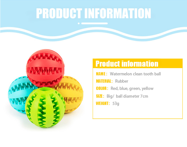 Dog Chew Toy BallsPet Food Feeder Chew Tooth Cleaning Ball Durable Soft Bite Resistant