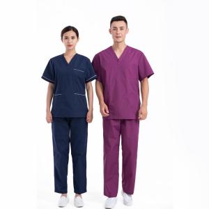  Hospital Short Sleeve Scrub Suit Uniforms For Nurses M-4XL Manufactures