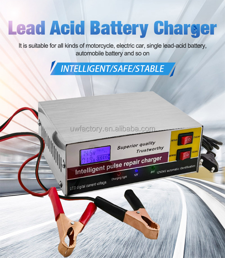FCP 10Amp Car Battery Charger 12V/24V Smart Fully Automatic Battery Charger Maintainer Trickle Charger for Car Truck Motorcycle
