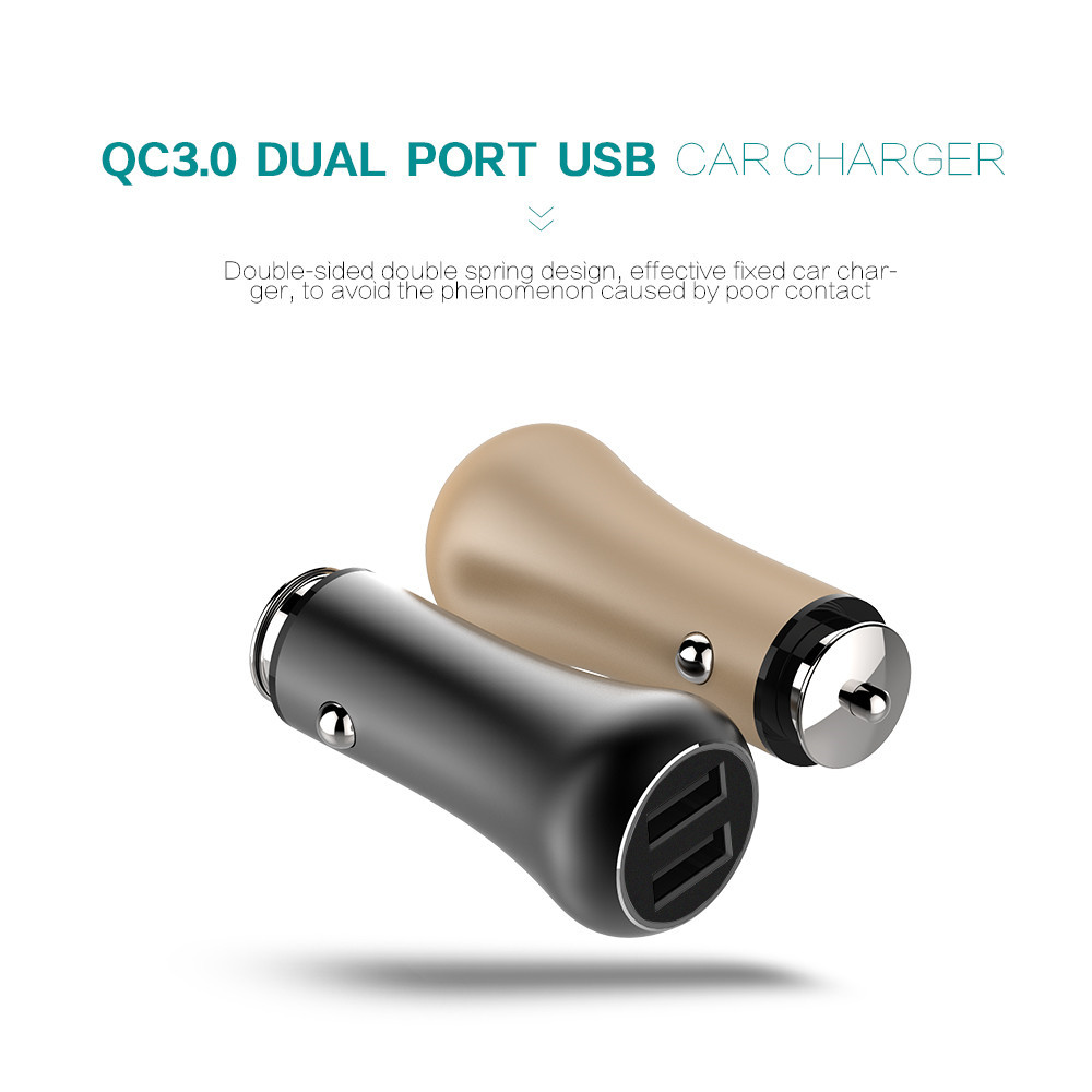 FQC10 Dual QC3.0 car usb charger, universal car charger for phones, top selling car usb charger