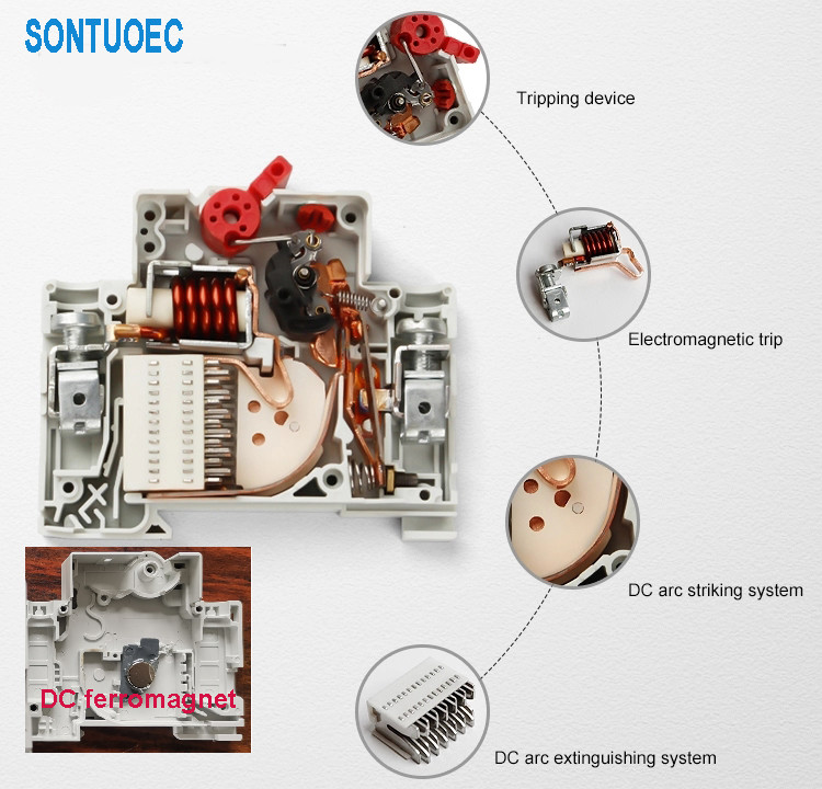 Sontuoec 125A 2P 500VDC MCB Miniature Circuit Breaker