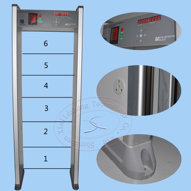 2022 best-selling walk-through metal detector door 6 zones 100 sensitivity adjustable