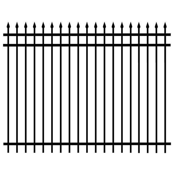 Home Garden Decorative Black Wrought Iron Fence Panels Tubular Steel Fence