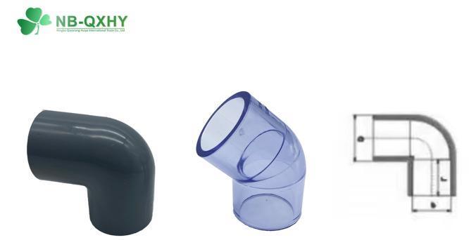 1/2&quot; 1&quot; Inch Sch80 D2467 Plastic UPVC Transparent Clear Elbow Tee Pipe Fittings for Water Supply