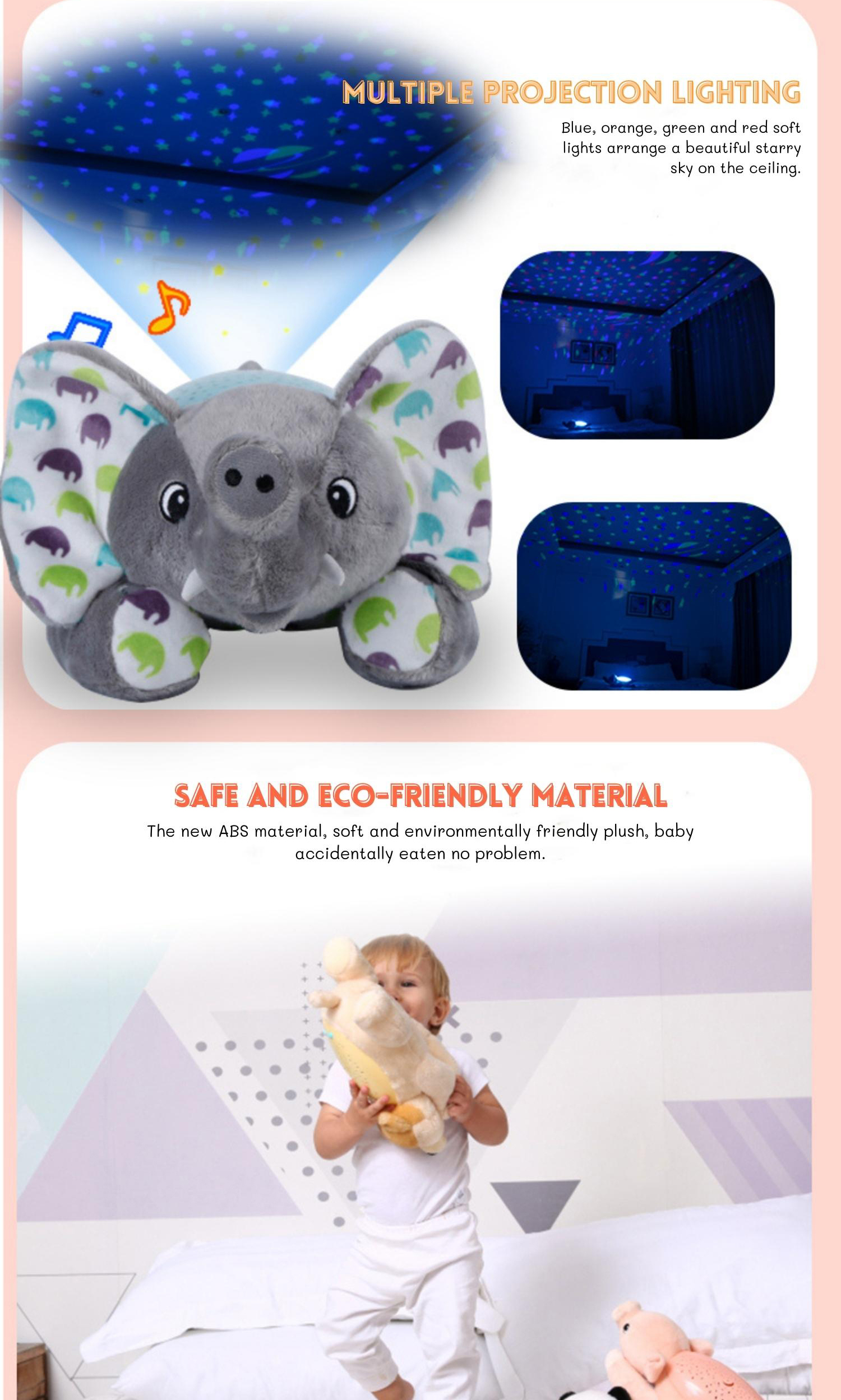 Custom Logo Soft Electronic Plush Toy Elephant Baby Stuffed Animal 11CM-30CM