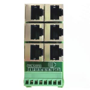RJ45 Female Jack 8P8C 6 Port Hub to 8 Pin Screw Terminal Block Adapter for Servo