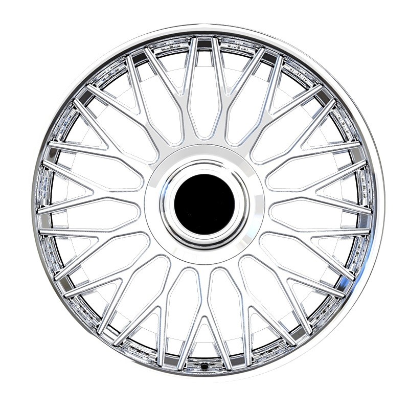 Custom Forged Chrome deep dish 2 piece wheels rims for 18 to 24 inch cars