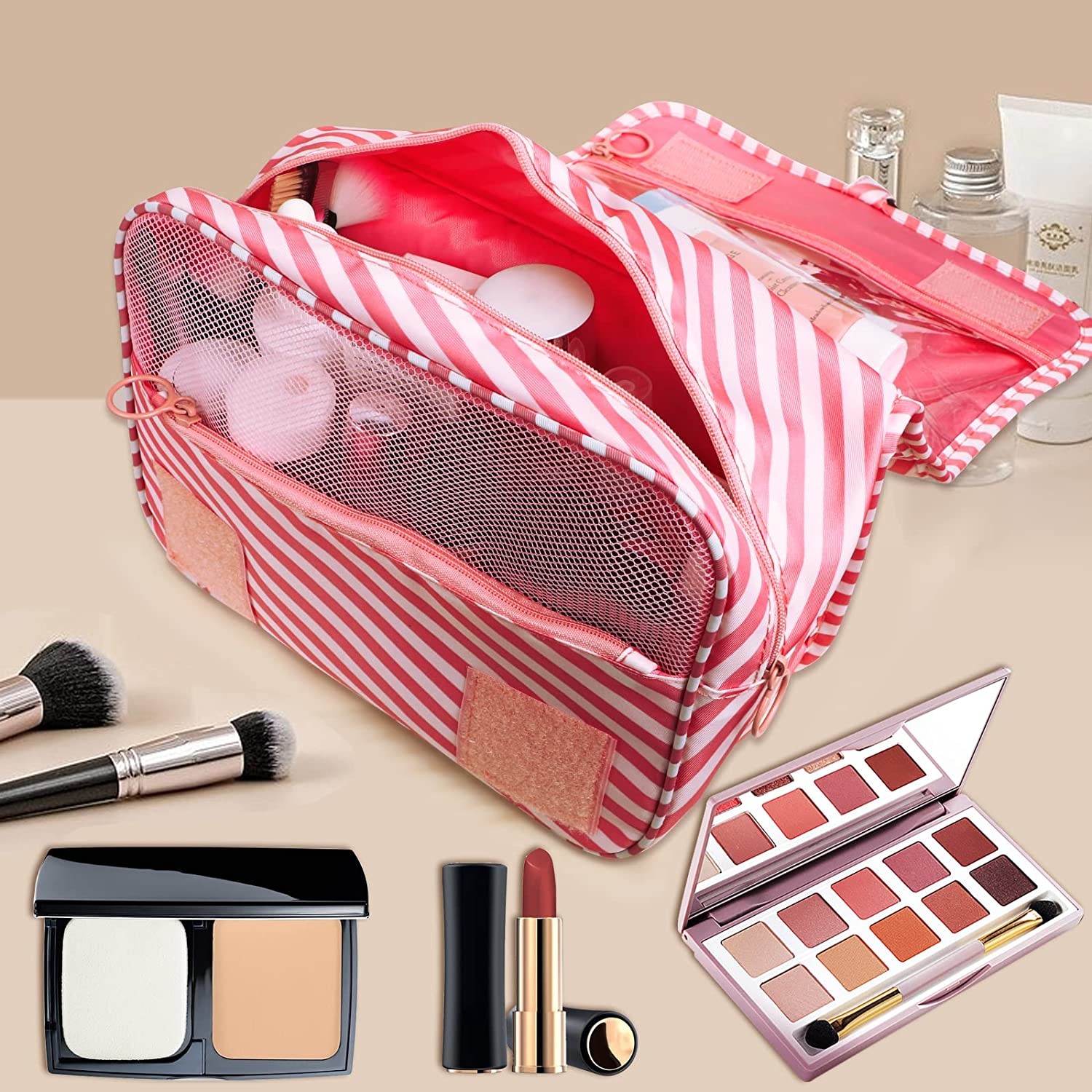 Makeup Bag Hanging Shockproof protective &Storgae Toiletry Bags for Traveling Women Girls