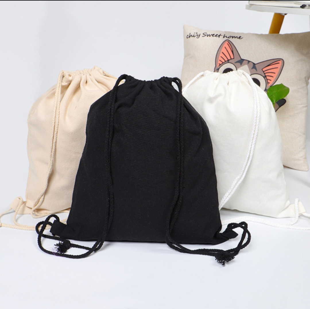 Customized Logo Drawstring Cotton Rope Drawstring Sport Bag For Clothing