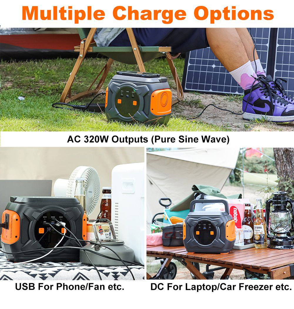 Multiple USB Outputs 320W Camping Portable Power Bank 292Wh Capacity