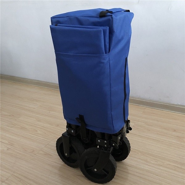 PVC Wheel Collapsible Wagon Cart 600D Lightweight Foldable Wagon With Insulating Layer