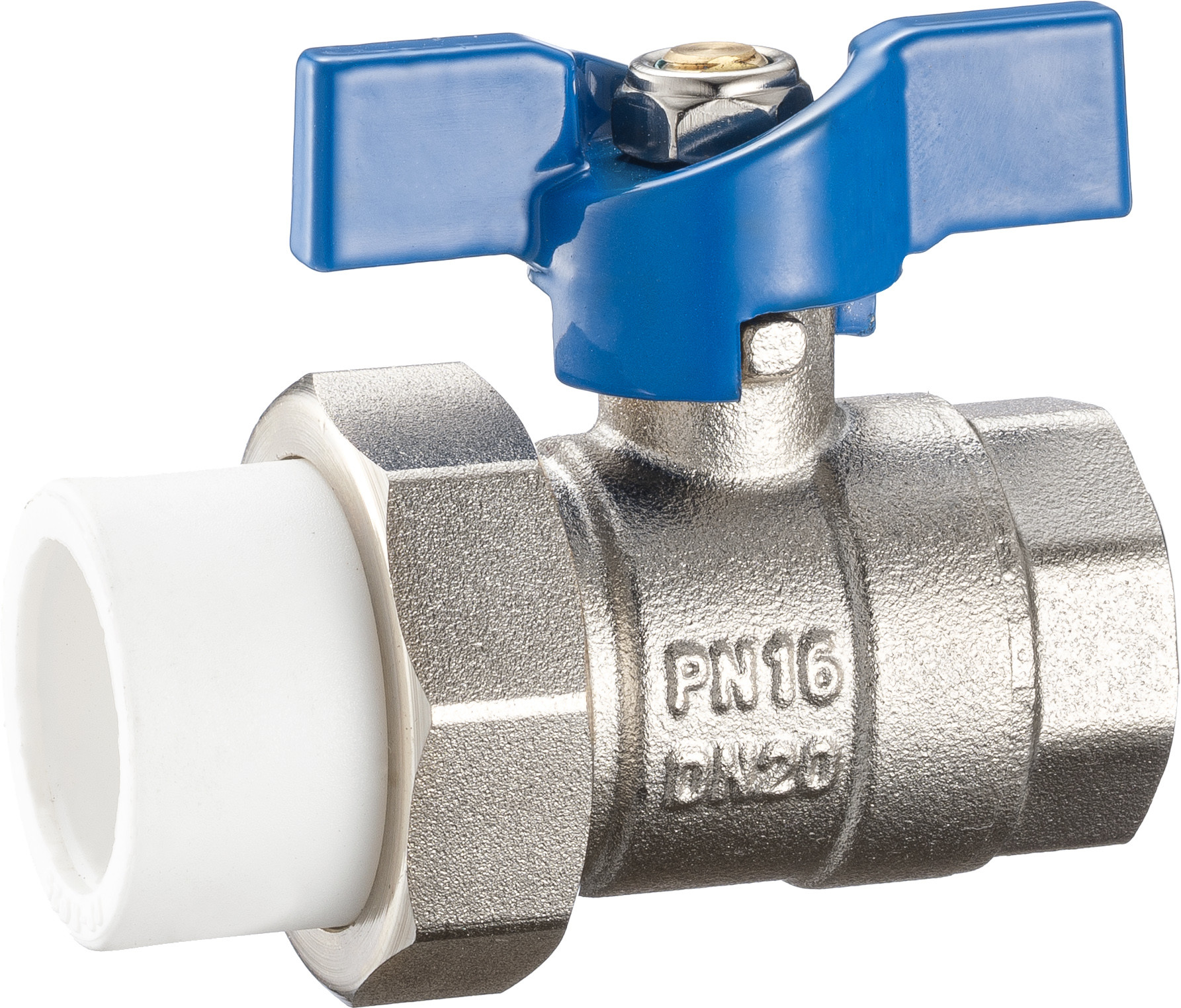 3401 3402 3403 Butterfly Handle Brass Ball Valve DN15 DN20 DN25 for Connections PP-R x PP-R, Female x PP-R, Male x PP-R