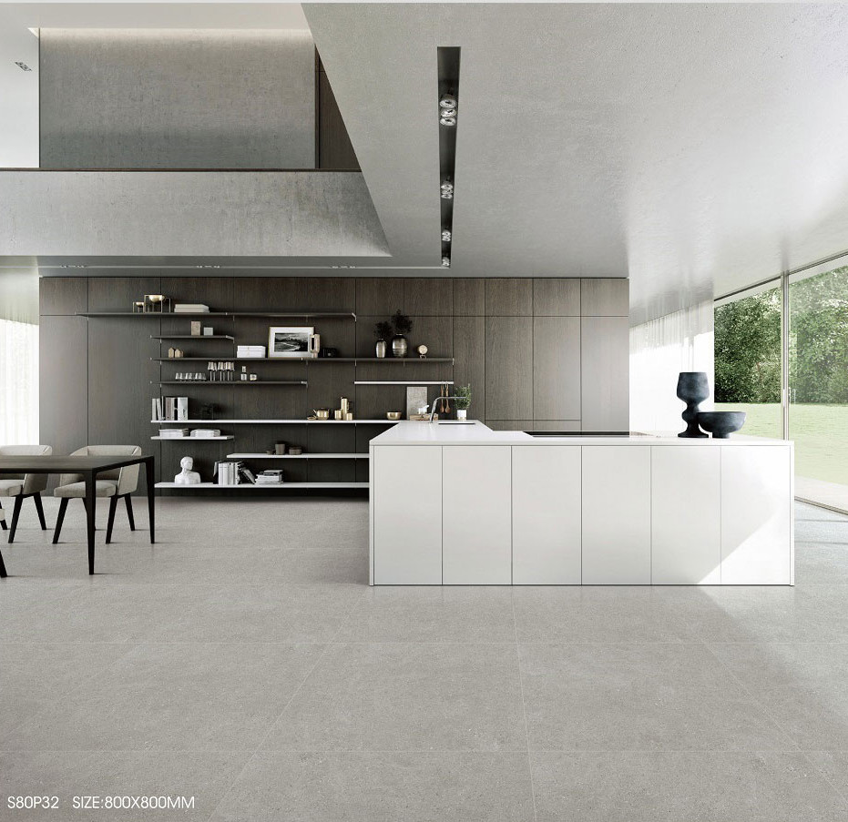 Middle Grey And 750x1500mm Inside Floor Soft Glazed Porcelain Tile For Office And Living Room