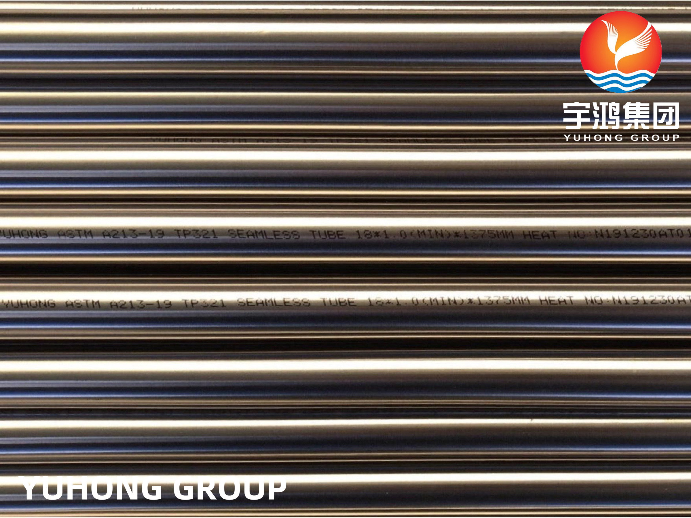 Tubos de acero inoxidable Sin Costura Steel Seamless Tube A213 TP321 18*1*1375MM Inercambiador de Calor& Condensado
