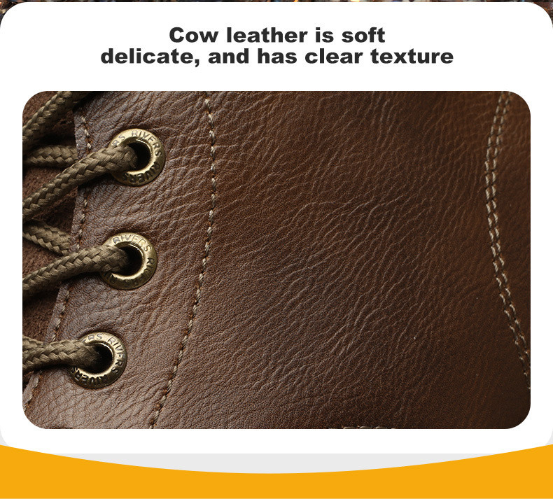 Brown Cowhide Rubber Sole Security Safety Boots Steel Toe Anti Smashing Kevlar Anti Proof Work