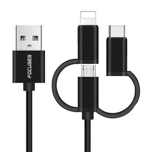  2M Multi Function Data Cable Explosionproof 3 In 1 Fast Charging Cable Manufactures