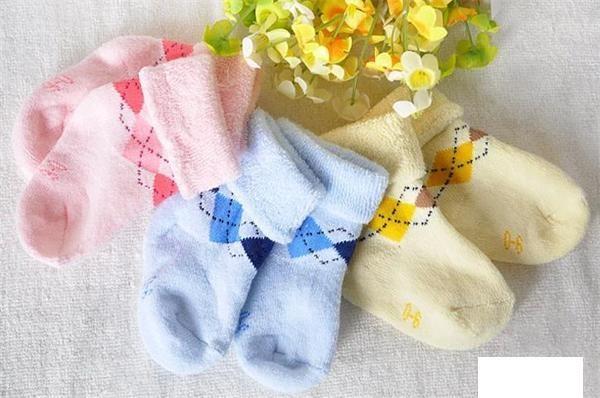 Solid color knitted terry supersoft eco-friendly cotton socks for baby