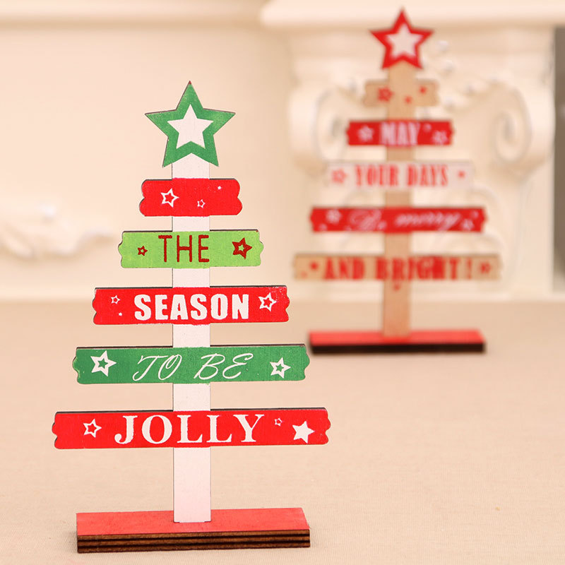 Mini wooden Desktop Christmas tree for Decorations